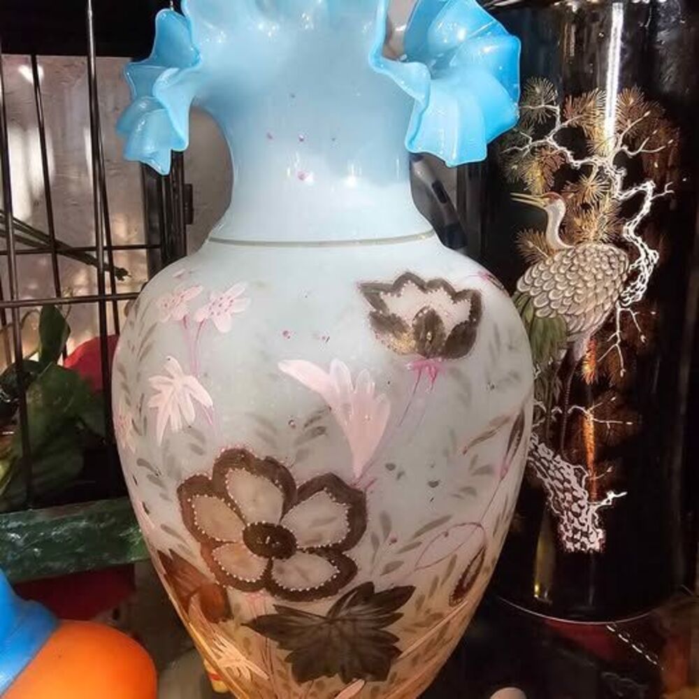 Bristol Glass Vase Vintage Beautiful